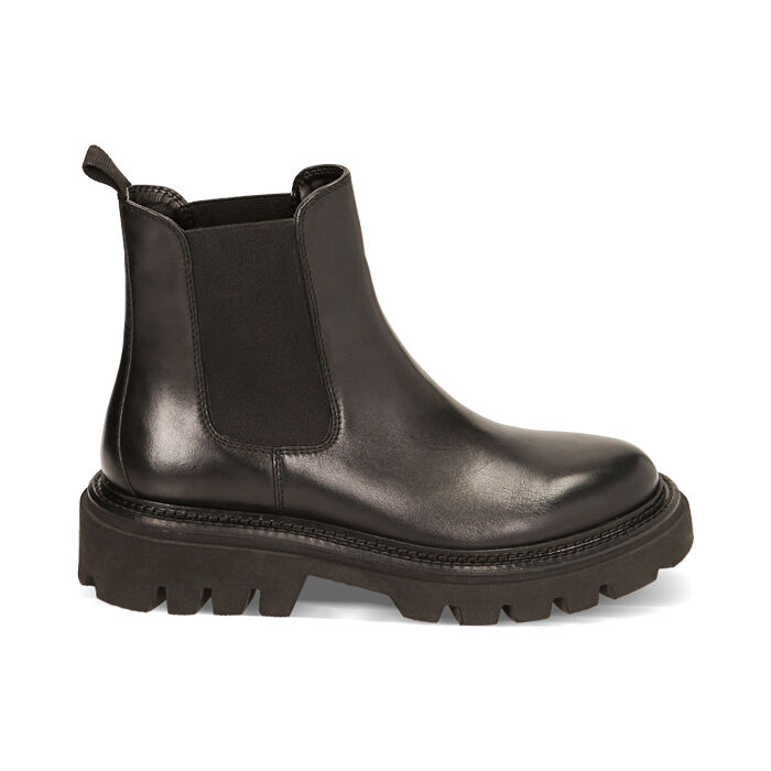 Stivaletti Chelsea neri in pelle, Primadonna, 22S211318PENERO035