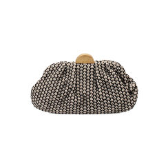 Clutch mujer negro beige en rafia, Primadonna, 255126345RFNEBEUNI, 004 preview