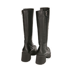 Anfibi neri in pelle, tacco 7 cm, Special Price, 18L628920PENERO036, 003 preview