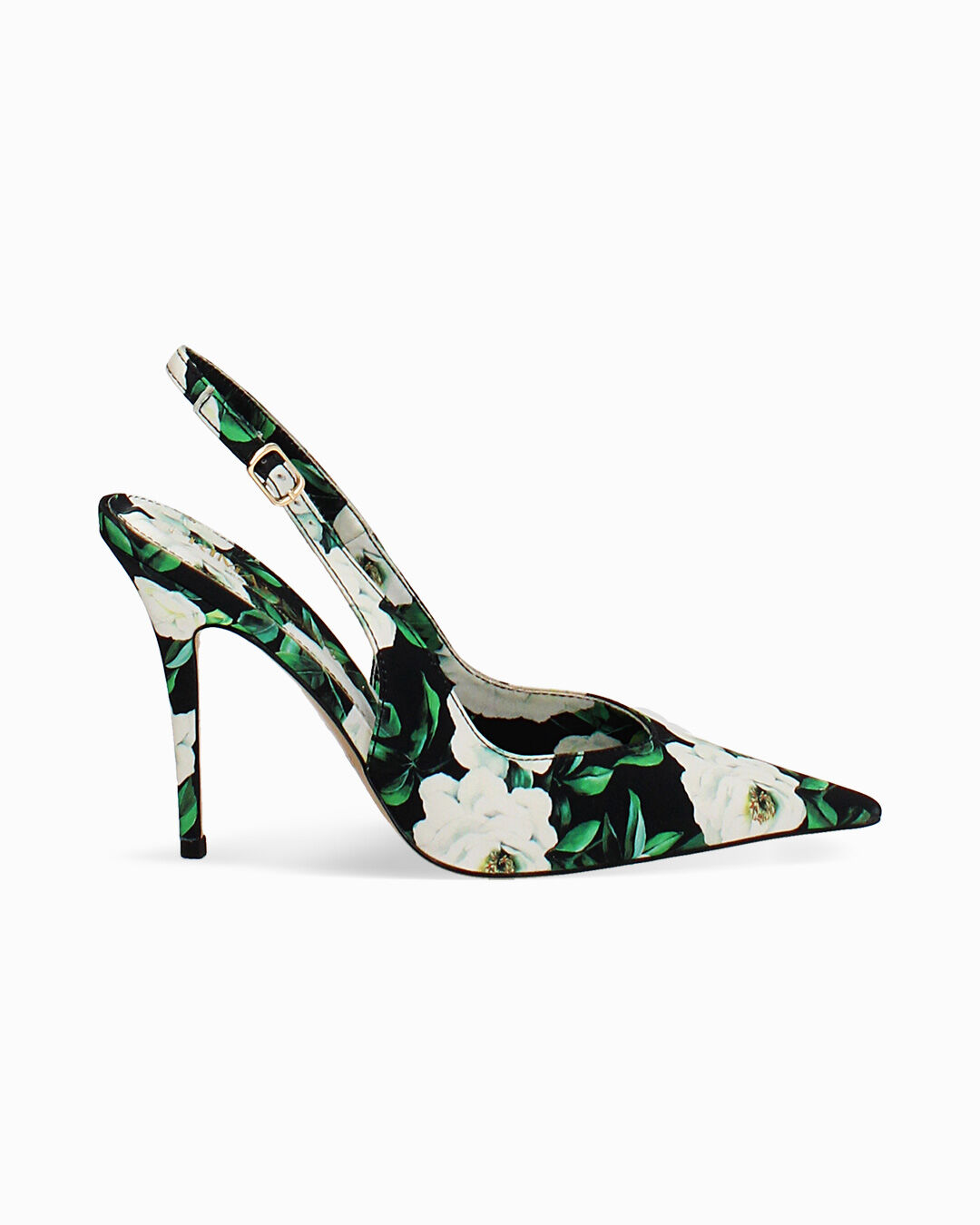 Décolleté slingback nero-bianco tacco 10,5 cm
