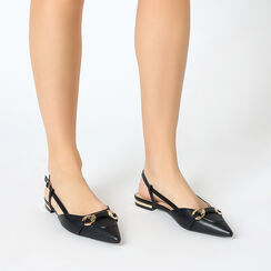 Ballerines slingback femme noires à bout pointu, Primadonna, 254906043EPNERO035, 002a