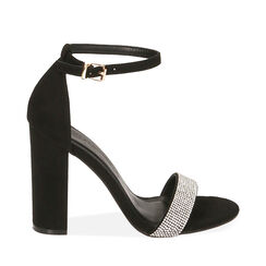 Sandali neri in microfibra, tacco 10,5 cm , Primadonna, 192760806MFNERO037, 001a
