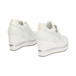 Sneakers bianche tacco 8 cm, Scarpe, 272811615EPBIAN036, 004 preview