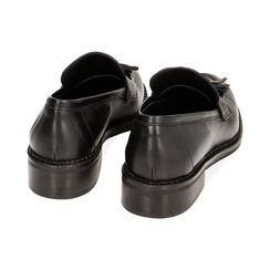 Mocassini neri in pelle con nappina, Primadonna, 22A503025PENERO035, 003 preview
