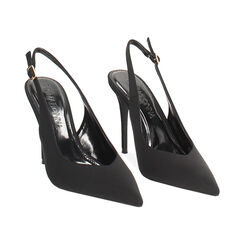 Décolleté slingback nere con tacco 10 cm, Primadonna, 262130679LYNERO035, 002 preview