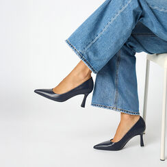 Décolleté blu con tacco di 7,6 cm, Primadonna, 264902508EPBLUE036, 002a