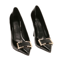 Décolleté nere in naplack, tacco 10 cm , Primadonna, 202173902NPNERO039, 002a