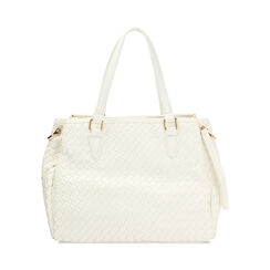 Sac à main femme blanc tressé, Primadonna, 255705321EIBIANUNI, 004 preview