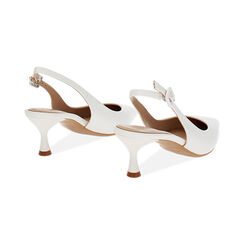 D&eacute;collet&eacute; slingback bianche tacco 6 cm, Scarpe, 272118215EPBIAN035, 004 preview