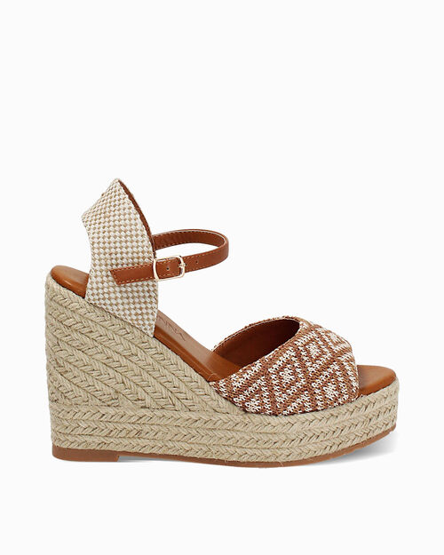 WOMEN SHOES WEDGE RAFIA COBE, MULTI COLOR