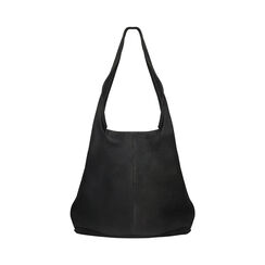 Borsa a spalla di camoscio nera, Primadonna, 260802577CMNEROUNI, 001a