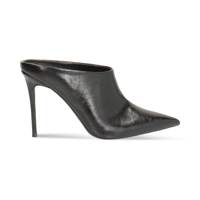 Sabot noir brillant avec talon de 10 cm, Primadonna, 262188522EUNERO035