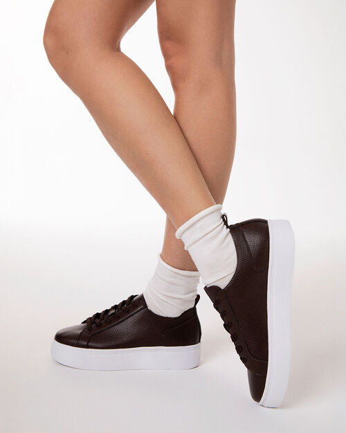 Sneakers testa di moro tacco 3,5 cm, DK BROWN