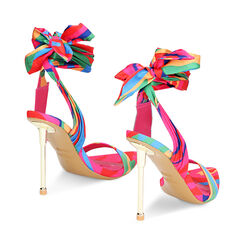 Sandali multicolor in raso, tacco 11 cm, Primadonna, 232113003RSMUVE035, 003 preview