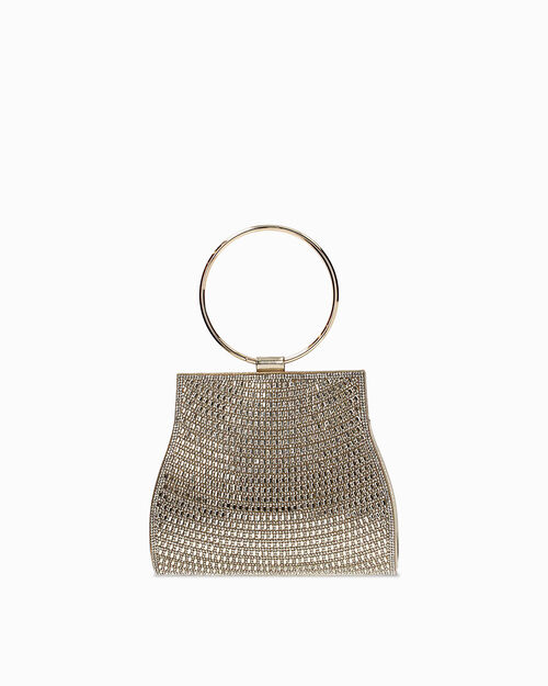 Mini sac dor&eacute; avec pierres scintillantes, GOLD