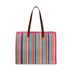 Borsa donna mare grande multicolor in raffia, Primadonna, 25J920349RFMULTUNI, 001a