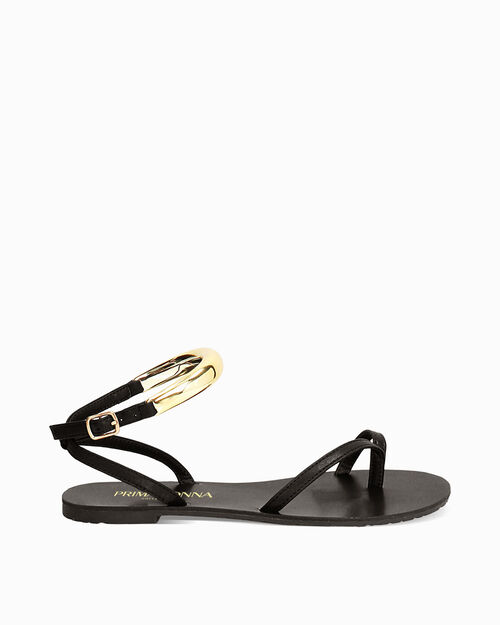 Sandali bassi neri con stile minimal, BLACK