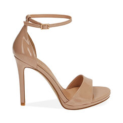 WOMEN SHOES SANDAL SYNTHETIC PATENT NUDE, Primadonna, 232133410VENUDE035, 001a