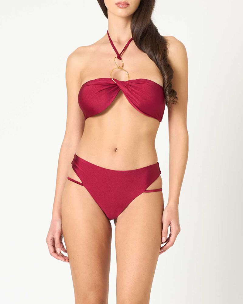 Bikini da donna bordeaux a fascia image number null