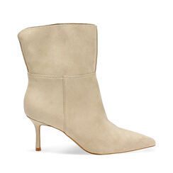 Botines beige con tac&oacute;n de 7,1 cm, Zapatos, 272134602MFBEIG036, 001a
