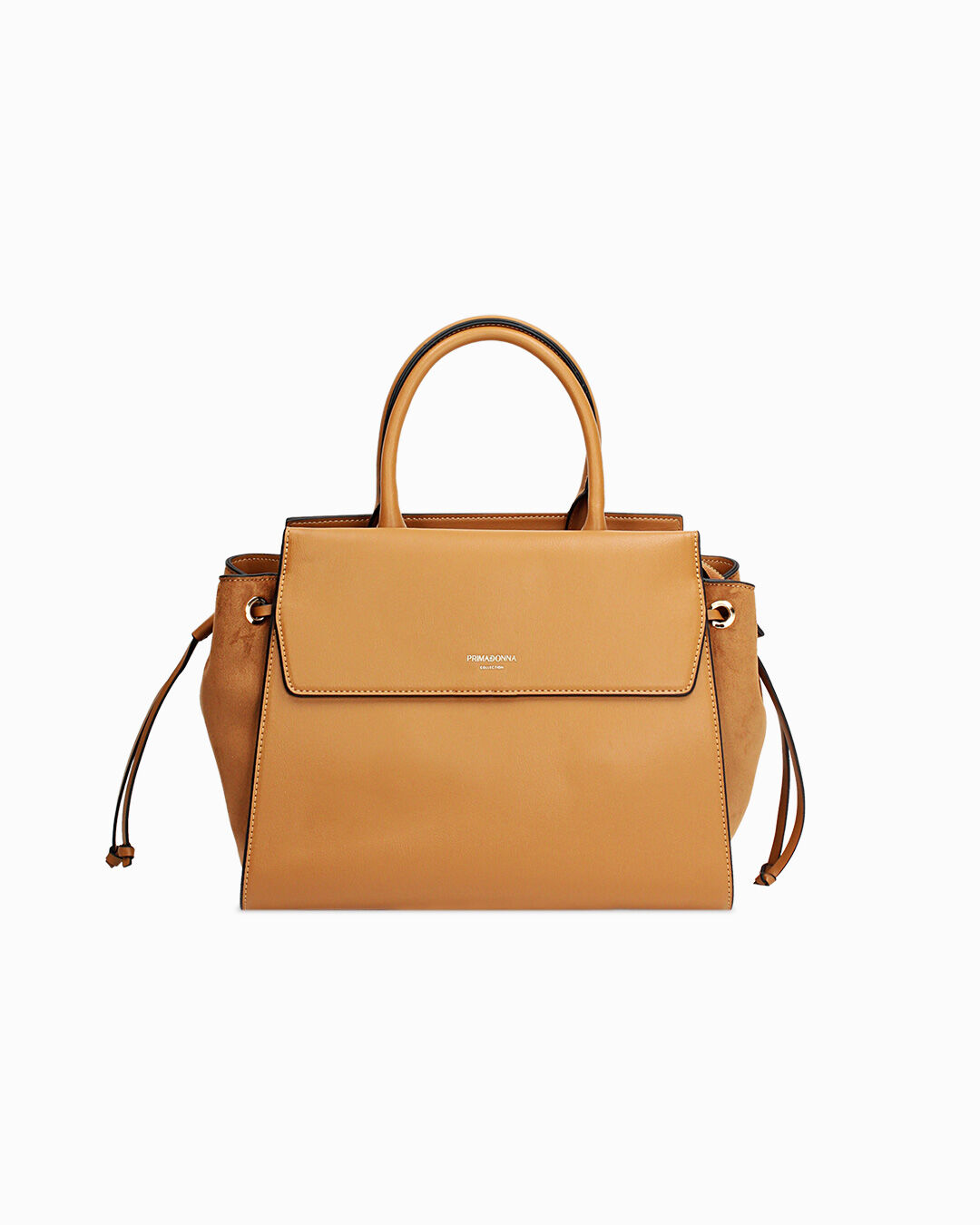 Borsa a mano cognac con dettagli urban chic