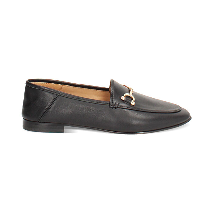 Mocasines de piel negra con suela de goma, Primadonna, 26N108061PENERO036