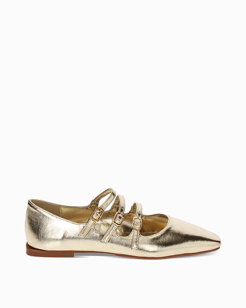 ZAPATOS BAILARINA LAMINADO OROG, GOLD