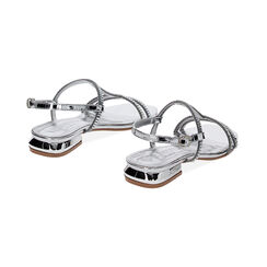 Sandales basses argent miroir avec pierres, Primadonna, 234928112SRARGE035, 003 preview
