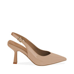 Slingback nude in vernice, tacco 8 cm , Primadonna, 194823795VENUDE035, 001a