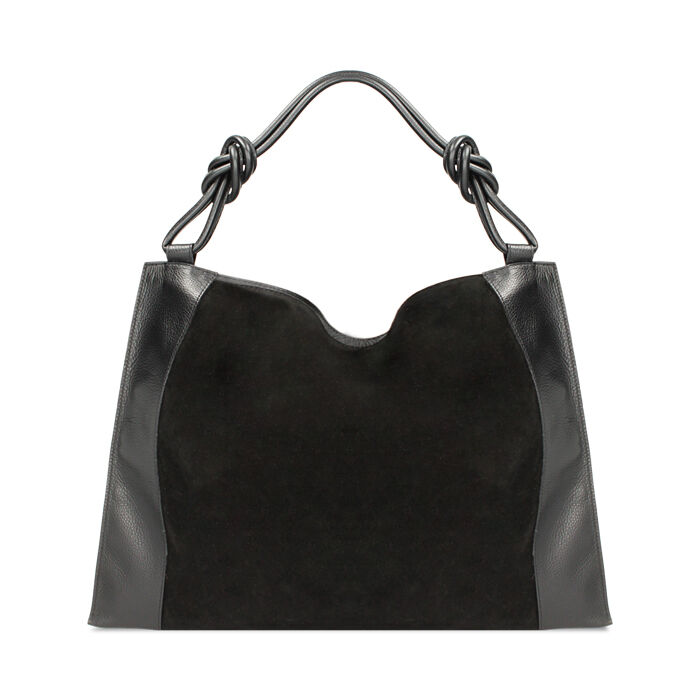 BORSA BORSA A SPALLA CAMOSCIO NERO, Special Price, 240804086CMNEROUNI