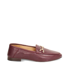 Mocassini bordeaux in vera pelle con suola in gomma, Primadonna, 26N108061PEBORD035, 001a