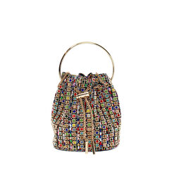 Mini sac femme multicolore en laminé avec pierres, Primadonna, 255126255LPMULTUNI, 001a