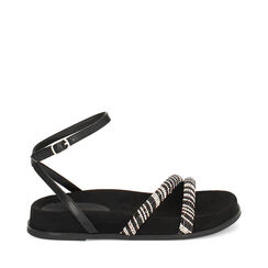 Fussbett femme noires en microfibre et pierres, Primadonna, 254939567MPNERO035, 001a