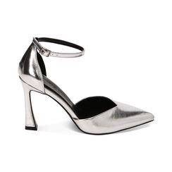 Décolleté cinturino argento, tacco 9,5 cm, Primadonna, 222159707LMARGE035, 001 preview