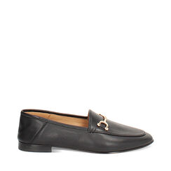Mocassini in pelle nera con suola in gomma, Primadonna, 26N108061PENERO036, 001a