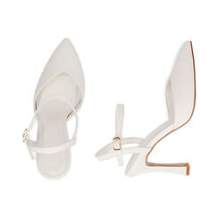 Zapatos destalonados blancos, tacón de 9,5 cm., SPECIAL WEEK, 192106273EPBIAN040, 003 preview
