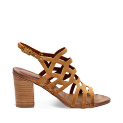 Sandalia de tacón mujer cognac en gamuza, Primadonna, 257239909CMCOGN035, 001a