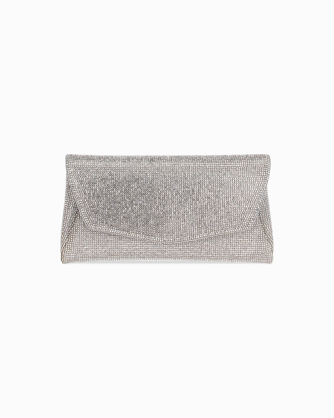 Pochette argento con tracolla removibile