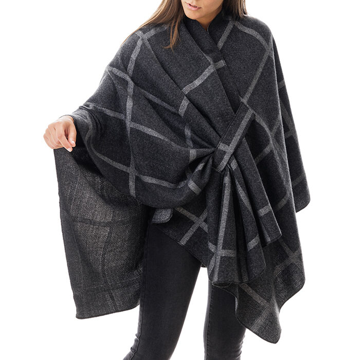 Poncho gris imprimé géométrique, Special Price, 20B400002TSGRIGUNI