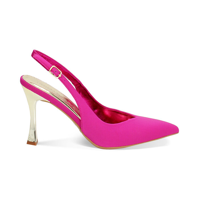 Zapato slingback de mujer fucsia altos, Primadonna, 252102602LYFUCS035