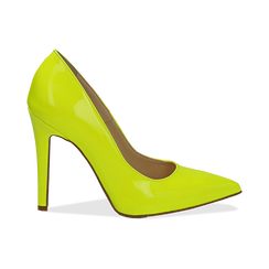 Décolleté fluo gialle in vernice,