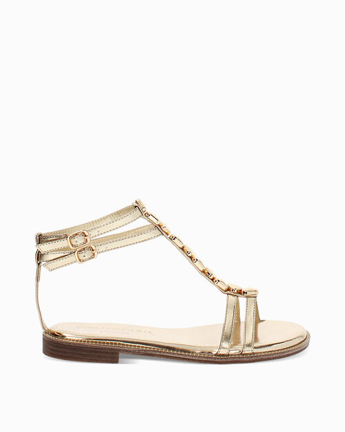 ZAPATOS FLAT LAMINADO OROG, GOLD