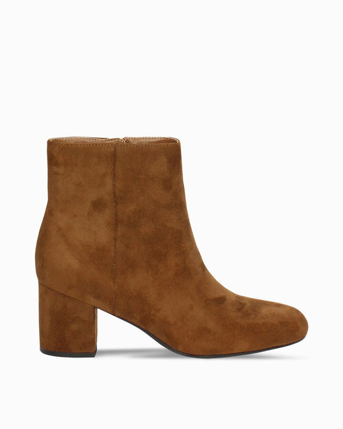 WOMEN SHOES DEMI-BOOT MICROFIBER COGN, COGNAC