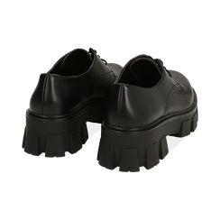 Chaussures à lacets noires chunky, talon 5 cm  , Soldés, 160611113EPNERO037, 004 preview