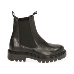 Chelsea boots neri in pelle, tacco 3,5 cm , Primadonna, 207710840PENERO035, 001 preview