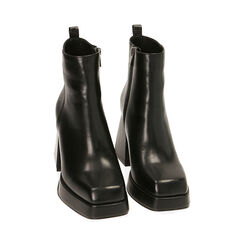 Bottines noires, talon 9 cm , Primadonna, 204981701EPNERO036, 002 preview