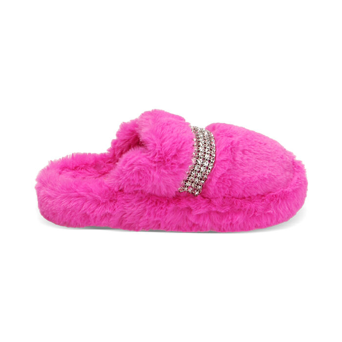 Pantofole fucsia con strass, Primadonna, 224702213FUFUCS039