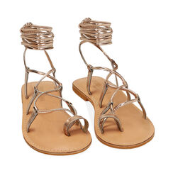 Sandali lace-up oro in pelle, Primadonna, 216708032PEOROG035, 002 preview