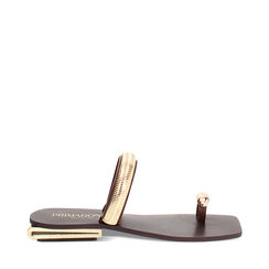 Sandales plats femme marron foncé, Primadonna, 254906101EPMORO035, 001a