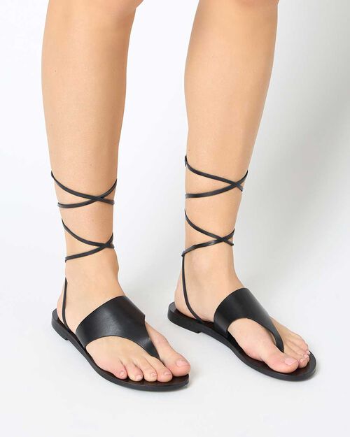 WOMEN SHOES FLAT COW LEATHER NERO, 